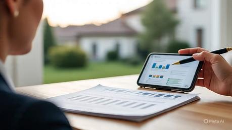 Vender Casa Rápido Zona Norte: 7 Estrategias 2025 Un agente inmobiliario analiza un informe de tasación y compara precios de propiedades en su tablet para establecer un valor de venta realista y competitivo en el mercado de Zona Norte.