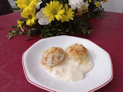 Huevos rellenos de carne con pisto Huevos rellenos de carne con pisto