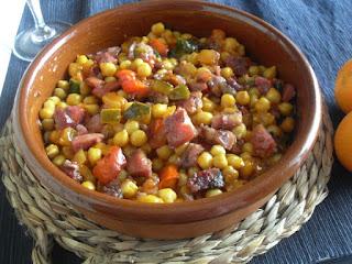 Garbanzos con morro y pisto
