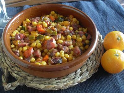 Garbanzos con morro y pisto