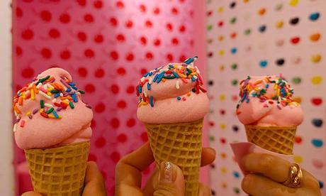 Helado rosa en el Museum of Ice Cream
