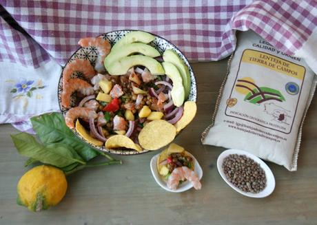 CEVICHE DE LENTEJAS Y  GAMBAS