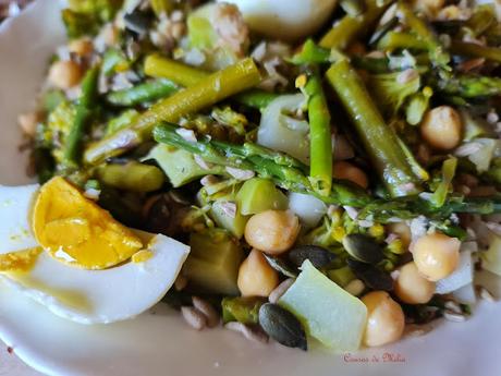 Ensalada de garbanzos, bróculi y esparragos Ensalada de garbanzos, bróculi y esparragos