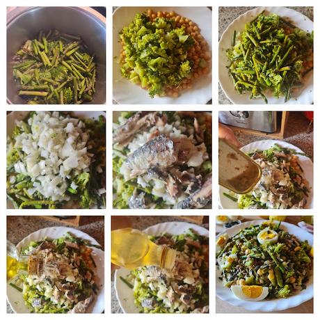 Ensalada de garbanzos, bróculi y esparragos Ensalada de garbanzos, bróculi y esparragos