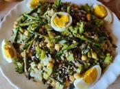 Ensalada garbanzos, bróculi espárragos
