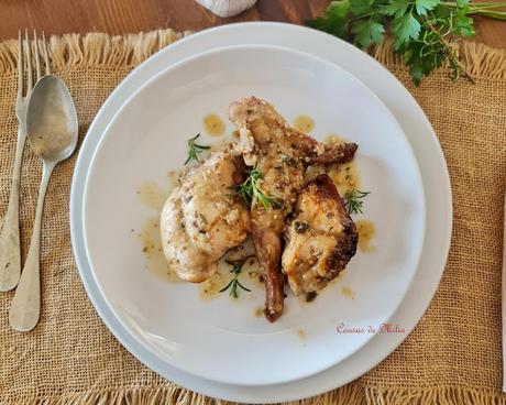 Conejo marinado en airfryer