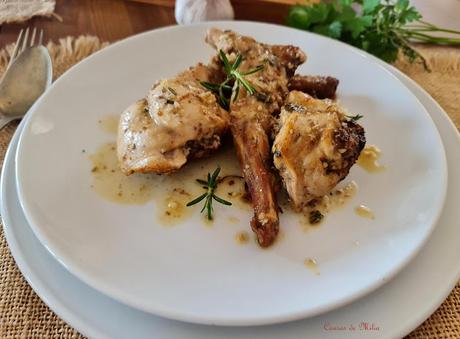 Conejo marinado en airfryer