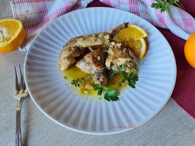 Conejo estofado con aroma de naranja