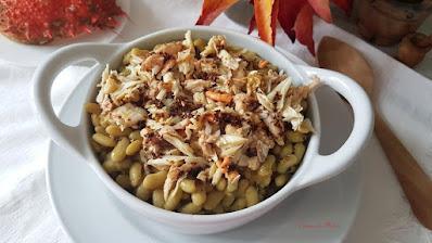 Verdinas con centollo y aceite de chile Verdinas con centollo y aceite de chile