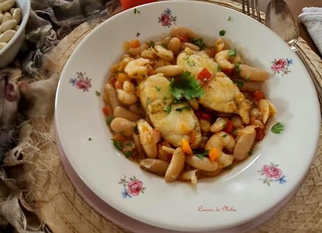 Fabas de Lourenzá con rape y gambas Fabas de Lourenzá con rape y gambas