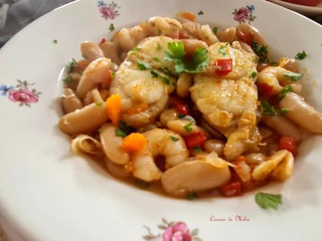 Fabas de Lourenzá con rape y gambas Fabas de Lourenzá con rape y gambas