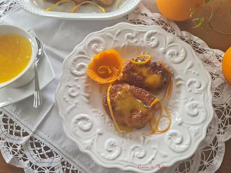 Torrijas a la naranja caramelizadas