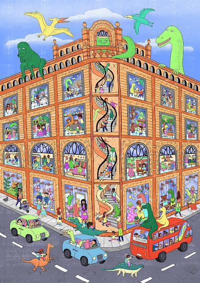 Dinosaurios en la ciudad por Jay Eunji Lee