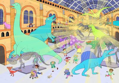 Dinosaurios en la ciudad por Jay Eunji Lee