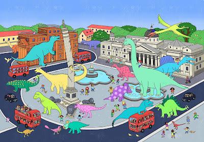 Dinosaurios en la ciudad por Jay Eunji Lee