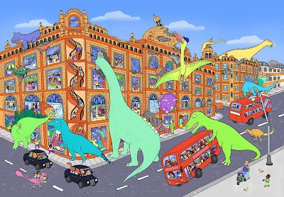 Dinosaurios en la ciudad por Jay Eunji Lee