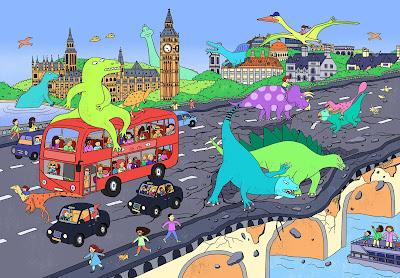 Dinosaurios en la ciudad por Jay Eunji Lee