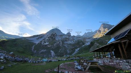 El PICO FARIÑENTU desde TUIZA DE ARRIBA, Lena Refugio del Meicín