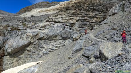 Zona del paso de cadenas del Monte Perdido
