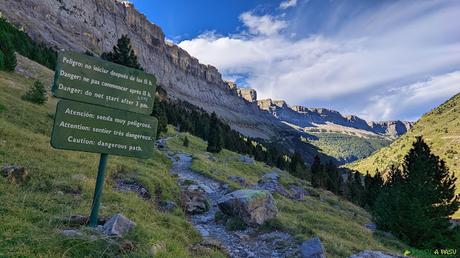 Entrada en la Senda de los Cazadores, Ordesa