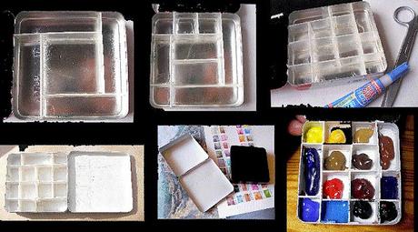 Haciendo en casa cajas y paletas para acuarela