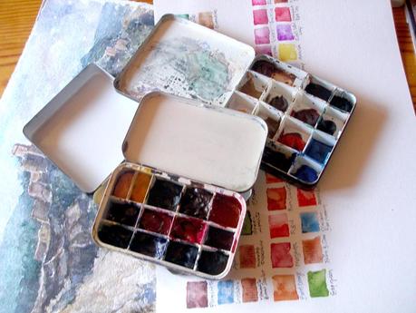 Haciendo en casa cajas y paletas para acuarela