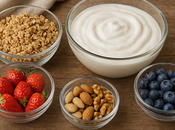 Crema yogur, frutas cereales