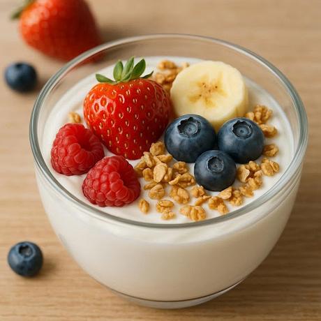 CREMA DE YOGUR, FRUTAS Y CEREALES