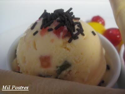 HELADO DE MIL FRUTAS AL BRANDY O TUTTI FRUTTI