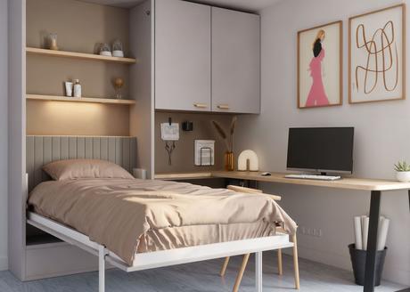 Camas abatibles: todo lo que necesitas saber para transformar tu espacio 24 10208 cama abatible vertical y zona de estudio para despacho o dormitorio - Camas abatibles: todo lo que necesitas saber para transformar tu espacio