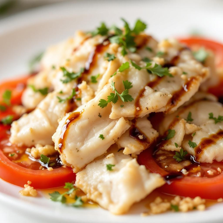 ENSALADA DE TOMATE CON CAPACCIO DE BACALAO