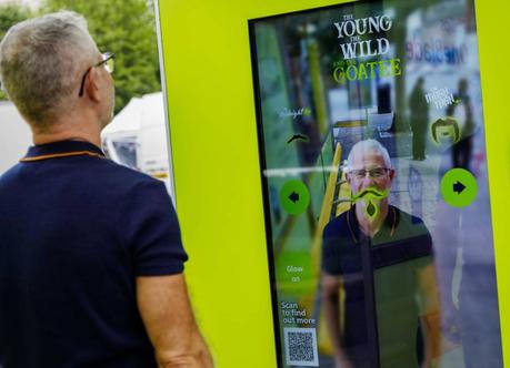 Interactive Billboard Showing Augmented Reality Goatee
