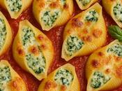conchiglioni rellenos ricotta espinaca gratinados salsa tomate