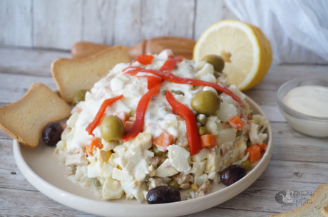 Ensaladilla rusa sin patata ( con coliflor)