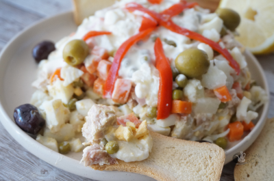 Ensaladilla rusa sin patata ( con coliflor)