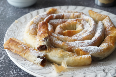 Ensaimada de masa filo con Nutella en freidora de aire