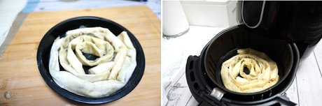 Ensaimada de masa filo con Nutella en freidora de aire