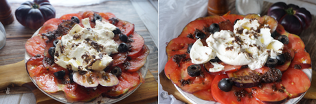 Ensalada de tomate con burrata