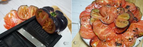 Ensalada de tomate con burrata