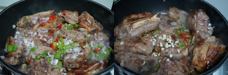 Cordero en salsa de verduras