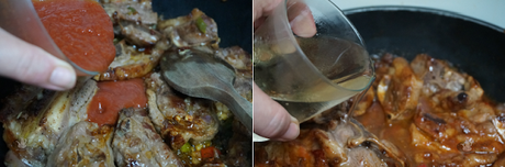 Cordero en salsa de verduras