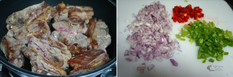 Cordero en salsa de verduras