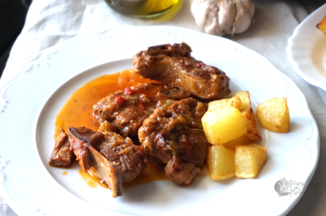 Cordero en salsa de verduras