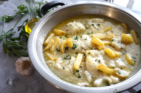 Bacalao en salsa con sepia
