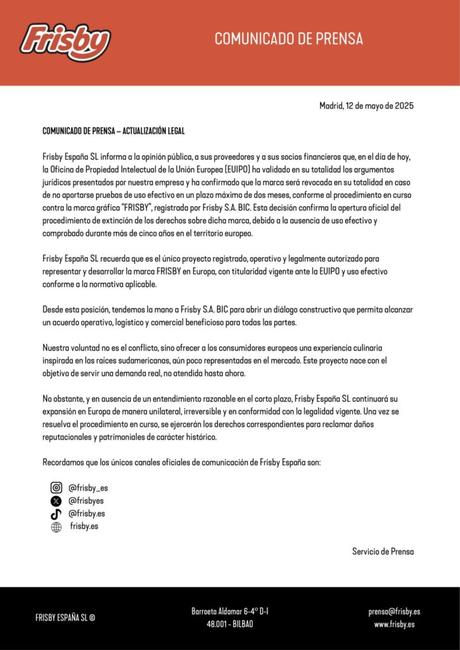 ¿Qué pasa con Frisby en España?