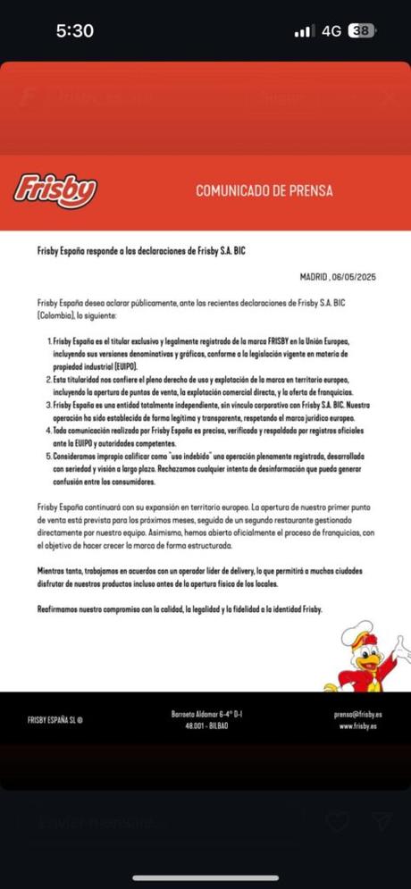 ¿Qué pasa con Frisby en España?