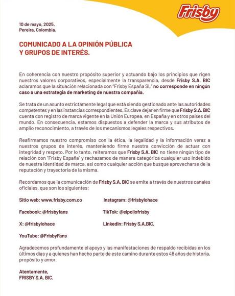 ¿Qué pasa con Frisby en España?