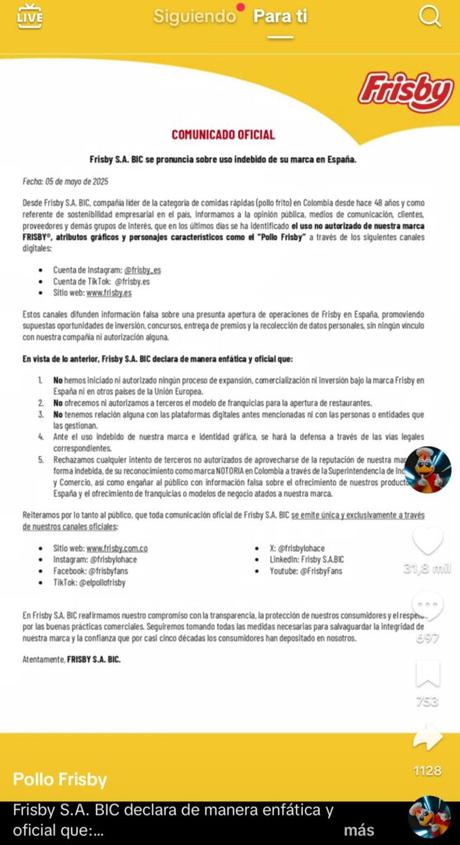 ¿Qué pasa con Frisby en España?