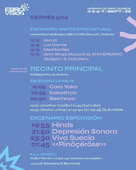 Horarios del Ebrovisión 2025 en Miranda de Ebro