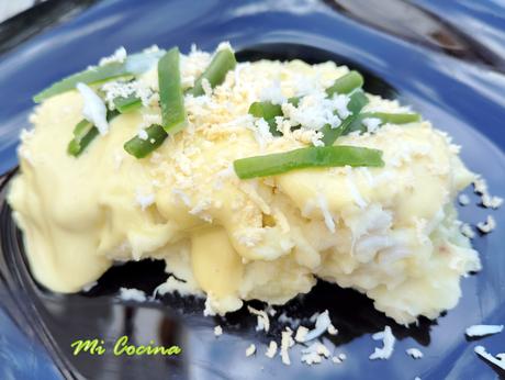 ENSALADILLA MALAGUEÑA DE MERLUZA Y PATATAS CON HABICHUELAS VERDES.